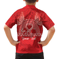 Personalised In September We Wear Red Family Matching Long Sleeve Bodycon Dress and Hawaiian Shirt Polynesia Blood Cancer Awareness LT14 - Polynesian Pride