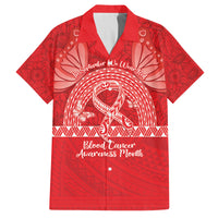 Personalised In September We Wear Red Family Matching Puletasi and Hawaiian Shirt Polynesia Blood Cancer Awareness LT14 Dad's Shirt - Short Sleeve Red - Polynesian Pride