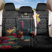 Kiribati Independence Day Back Car Seat Cover Frigatebird Mix Tropical Flowers - Black Style