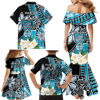 Personalised Guam Liberation Day Family Matching Mermaid Dress and Hawaiian Shirt 80th Anniversary Chamorro Latte Stone With Guasali Flowers LT14 - Polynesian Pride