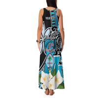 Personalised Guam Liberation Day Family Matching Tank Maxi Dress and Hawaiian Shirt 80th Anniversary Chamorro Latte Stone With Guasali Flowers LT14 - Polynesian Pride