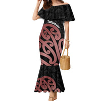 New Zealand Mangopare Tamanako Family Matching Mermaid Dress and Hawaiian Shirt Aotearoa Maori LT14 Mom's Dress Brown - Polynesian Pride