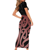 New Zealand Mangopare Tamanako Family Matching Short Sleeve Bodycon Dress and Hawaiian Shirt Aotearoa Maori LT14 - Polynesian Pride