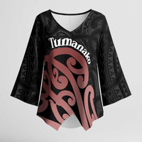 New Zealand Mangopare Tamanako Kimono Sleeve Blouse Aotearoa Maori LT14 Female Brown - Polynesian Pride