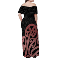 New Zealand Mangopare Tamanako Off Shoulder Maxi Dress Aotearoa Maori LT14 - Polynesian Pride