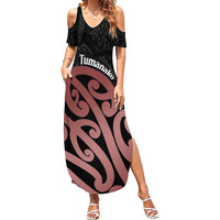 New Zealand Mangopare Tamanako Summer Maxi Dress Aotearoa Maori LT14 Women Brown - Polynesian Pride
