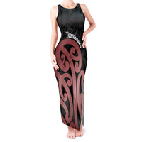 New Zealand Mangopare Tamanako Tank Maxi Dress Aotearoa Maori LT14 Women Brown - Polynesian Pride