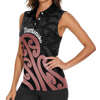 New Zealand Mangopare Tamanako Women Sleeveless Polo Shirt Aotearoa Maori LT14 - Polynesian Pride