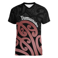 New Zealand Mangopare Tamanako Women V-Neck T-Shirt Aotearoa Maori LT14 Female Brown - Polynesian Pride