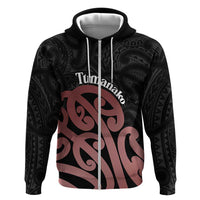 New Zealand Mangopare Tamanako Zip Hoodie Aotearoa Maori LT14 Zip Hoodie Brown - Polynesian Pride