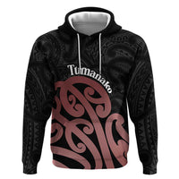 New Zealand Mangopare Tamanako Zip Hoodie Aotearoa Maori LT14 Pullover Hoodie Brown - Polynesian Pride