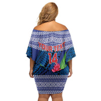 Custom Samoa Rugby Family Matching Off Shoulder Short Dress and Hawaiian Shirt 2024 Go Champions Samoan Gingers LT14 - Polynesian Pride