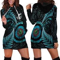New Zealand Archery Hoodie Dress Aotearoa Silver Fern Maori LT14 - Polynesian Pride