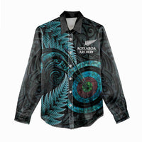 New Zealand Archery Women Casual Shirt Aotearoa Silver Fern Maori - Polynesian Pride