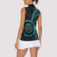 New Zealand Archery Women Sleeveless Polo Shirt Aotearoa Silver Fern Maori LT14 - Polynesian Pride