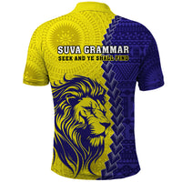 Fiji School Polo Shirt Suva Grammar Lions With Fijian Tapa LT14 - Polynesian Pride