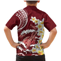 Blood Gold Polynesia Family Matching Mermaid Dress and Hawaiian Shirt Polynesian Frangipani With Sea Turtles LT14 - Polynesian Pride