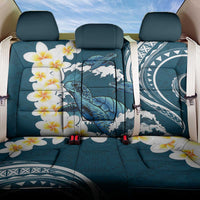Dark Teal Polynesia Back Car Seat Cover Polynesian Frangipani With Sea Turtles