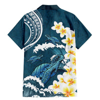 Dark Teal Polynesia Family Matching Mermaid Dress and Hawaiian Shirt Polynesian Frangipani With Sea Turtles LT14 - Polynesian Pride