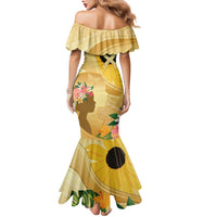 Polynesia Childhood Cancer Awareness Family Matching Mermaid Dress and Hawaiian Shirt Be Bold Go Gold Polynesian Art LT14 - Polynesian Pride
