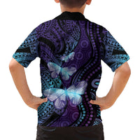 You Matter Suicide Prevention Awareness Family Matching Off Shoulder Short Dress and Hawaiian Shirt Butterfly Aboriginal Mix Polynesian Pattern LT14 - Polynesian Pride