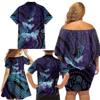 You Matter Suicide Prevention Awareness Family Matching Off Shoulder Short Dress and Hawaiian Shirt Butterfly Aboriginal Mix Polynesian Pattern LT14 - Polynesian Pride