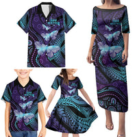 You Matter Suicide Prevention Awareness Family Matching Puletasi and Hawaiian Shirt Butterfly Aboriginal Mix Polynesian Pattern LT14 - Polynesian Pride