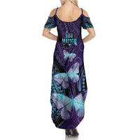 You Matter Suicide Prevention Awareness Family Matching Summer Maxi Dress and Hawaiian Shirt Butterfly Aboriginal Mix Polynesian Pattern LT14 - Polynesian Pride