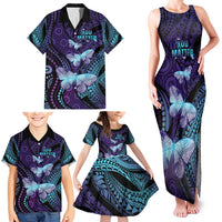 You Matter Suicide Prevention Awareness Family Matching Tank Maxi Dress and Hawaiian Shirt Butterfly Aboriginal Mix Polynesian Pattern LT14 - Polynesian Pride