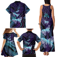 You Matter Suicide Prevention Awareness Family Matching Tank Maxi Dress and Hawaiian Shirt Butterfly Aboriginal Mix Polynesian Pattern LT14 - Polynesian Pride