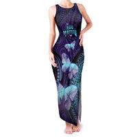You Matter Suicide Prevention Awareness Family Matching Tank Maxi Dress and Hawaiian Shirt Butterfly Aboriginal Mix Polynesian Pattern LT14 Mom's Dress Purple - Polynesian Pride