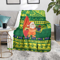 Cook Islands Christmas Blanket Surfing Santa Mere Kiritimiti LT14 - Polynesian Pride