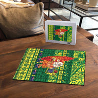 Cook Islands Christmas Puzzle Surfing Santa Mere Kiritimiti LT14 - Polynesian Pride
