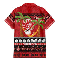 French Polynesia Christmas Family Matching Mermaid Dress and Hawaiian Shirt Tiare Chilling Santa Oaoa I teie Noera LT14 - Polynesian Pride