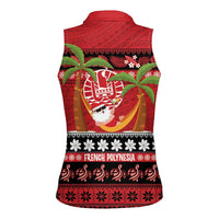 French Polynesia Christmas Women Sleeveless Polo Shirt Tiare Chilling Santa Oaoa I teie Noera LT14 - Polynesian Pride