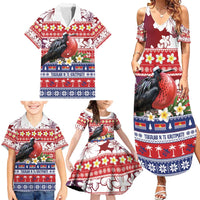 Kiribati Christmas Family Matching Summer Maxi Dress and Hawaiian Shirt Frigatebird Santa Tekeraoi n te Kiritimati LT14 - Polynesian Pride