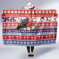 Kiribati Christmas Hooded Blanket Frigatebird Santa Tekeraoi n te Kiritimati LT14 One Size Red - Polynesian Pride