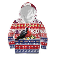 Kiribati Christmas Kid Hoodie Frigatebird Santa Tekeraoi n te Kiritimati LT14 Hoodie Red - Polynesian Pride