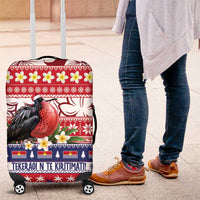 Kiribati Christmas Luggage Cover Frigatebird Santa Tekeraoi n te Kiritimati LT14 Red - Polynesian Pride