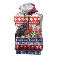 Kiribati Christmas Sleeveless Hoodie Frigatebird Santa Tekeraoi n te Kiritimati LT14 Red - Polynesian Pride