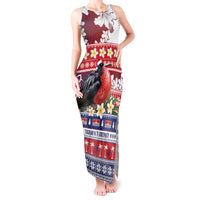 Kiribati Christmas Tank Maxi Dress Frigatebird Santa Tekeraoi n te Kiritimati LT14 Women Red - Polynesian Pride