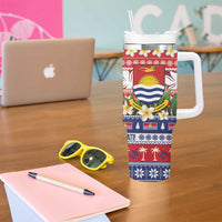 Kiribati Christmas Tumbler With Handle Frigatebird Santa Tekeraoi n te Kiritimati LT14 - Polynesian Pride