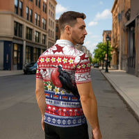Kiribati Christmas Zipper Polo Shirt Frigatebird Santa Tekeraoi n te Kiritimati LT14 - Polynesian Pride