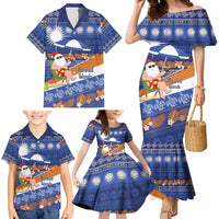 Marshall Islands Christmas Family Matching Mermaid Dress and Hawaiian Shirt Beachy Santa Monono ilo raaneoan Nejin LT14 - Polynesian Pride