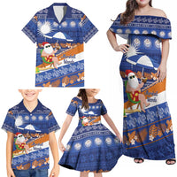 Marshall Islands Christmas Family Matching Off Shoulder Maxi Dress and Hawaiian Shirt Beachy Santa Monono ilo raaneoan Nejin LT14 - Polynesian Pride