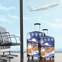 Marshall Islands Christmas Luggage Cover Beachy Santa Monono ilo raaneoan Nejin - Polynesian Pride