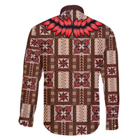Samoa Siapo Family Matching Off Shoulder Maxi Dress and Hawaiian Shirt Tapa Pattern Mix Ula Fala Hibiscus LT14 - Polynesian Pride