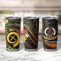Vanuatu Christmas Tumbler Cup Vanuatuan Pig Tusk - Meri Krismas!