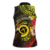 Vanuatu Christmas Women Sleeveless Polo Shirt Vanuatuan Pig Tusk - Meri Krismas! LT14 - Polynesian Pride