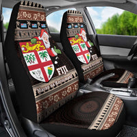 Fiji Christmas Car Seat Cover Fijian Masi Marau na Kerisimasi! - Brown LT14 - Polynesian Pride